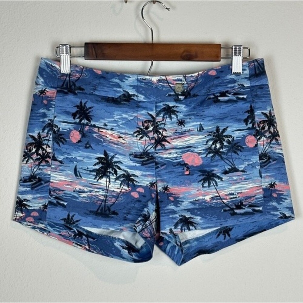 J. Crew Factory Tropical Print Blue 3" Shorts 2